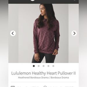 Lululemon Healthy Heart Pullover ll size 10/12 Heather Bordeaux
